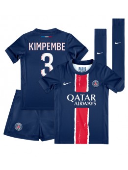 Paris Saint-Germain Presnel Kimpembe #3 Dječji Domaci Dres kompleti 2024-25 Kratak Rukavima (+ kratke hlače)